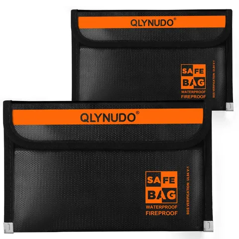 Small Fireproof Money Bag for Cash, Stealth Nesting 2-Pack | Fits Passports | 22