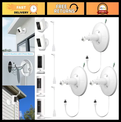 Hardwired Kit for Ring Cameras - IP67 Waterproof, Indoor/Outdoor Use, 3-Pack