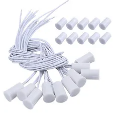 Recessed Wired Magnetic Door Contact Sensor Alarm - 10 Sets, White