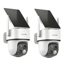 2x Wansview WiFi Security Camera Solar Battery Wireless Home Outdoor 2 Way Audio