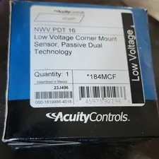 Acuity Controls nLight NWV PDT 16 Wired Dual Tech Indoor Corner Sensor White