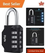 Heavy-Duty Weatherproof Combination Padlock - School Gym Locker, Toolbox, Fence