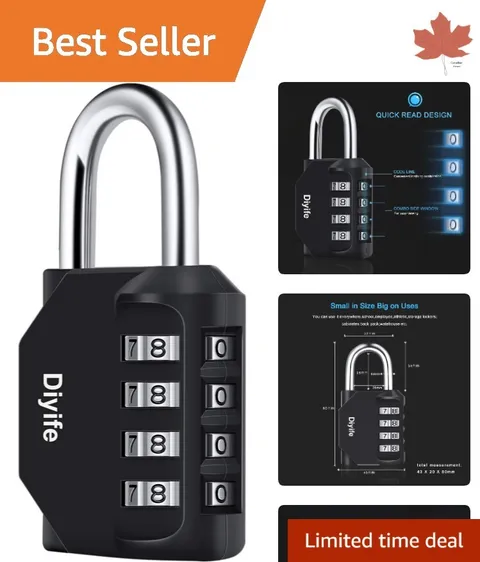 Heavy-Duty Weatherproof Combination Padlock - School Gym Locker, Toolbox, Fence