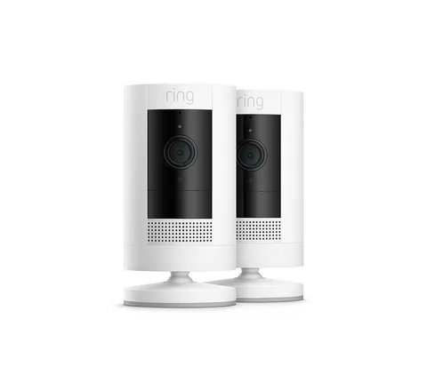 Ring Stick Up Cam Battery Wireless Outdoor/Indoor White 2-Pack NEW With Batterys
