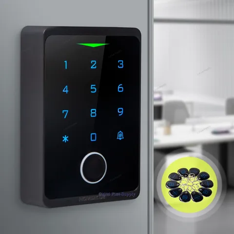 Waterproof Fingerprint Password Access Control  Unit with ID Keyfobs US Stock