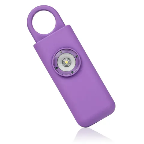 SEE VIDEO! Self Defense Siren. Personal Alarm. Emergency Keychain. Purple.