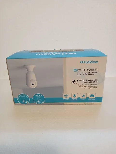 LaView 4MP Bulb Security Camera 2.4GHz,360° 2K 4MP-1PK, White