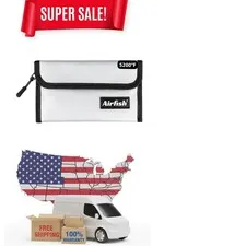 Compact Fireproof Wallet - 5x8 Waterproof Zipper Bag for Passports and Cash