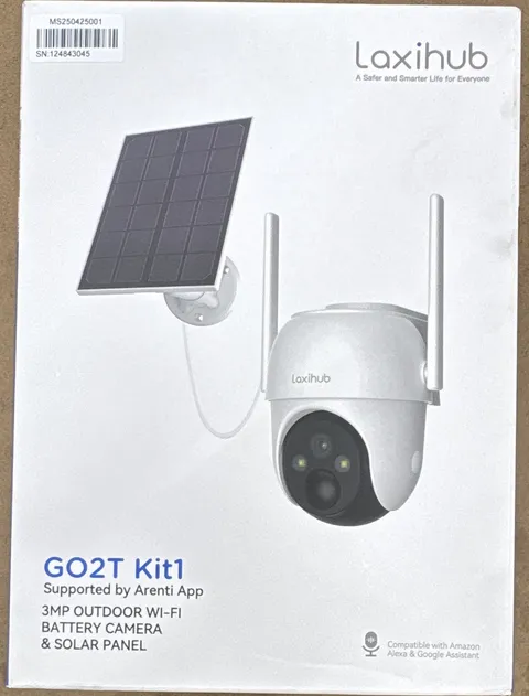 Laxihub GO2T Kit1 2K Outdoor Wi-Fi Battery Camera + Solar Panel, Two-Way Audio