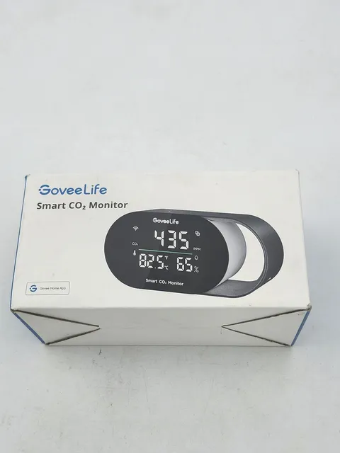 GoveeLife Smart CO2 Monitor H5140 Wi-Fi Bluetooth Digital Clock Black Indoor