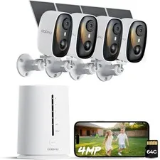 COOAU F5 2.5K/4MP Solar Security Camera Wireless Outdoor (2.4GHz & 5GHz), Solar