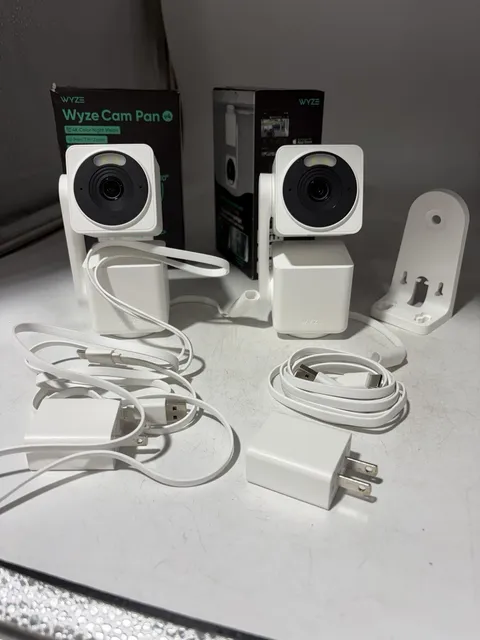 Wyze Cam Pan v4 4K Indoor Outdoor Security Camera Pan Tilt LOT X 2