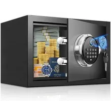 Small Smart Biometric Safe Box for Home, (6.5"D x 7"W x 6.5"H) | Mini Safes w...
