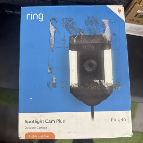 Ring Spotlight Cam Plus Outdoor Camera W/Lights and Siren, Plug-In