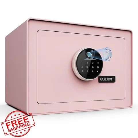 GOLDENKEY Pink Safe Fingerprint Lock 9.84"D x 13.78"W