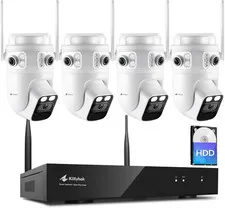 Home Security Camera System Wireless, Triple Lens 2K Security Cameras Wireless O