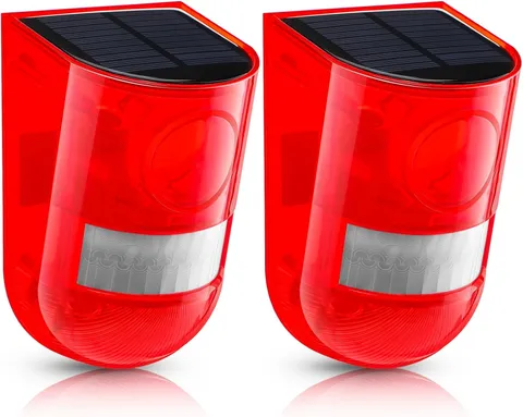 Solar Sound and Light Alarm Motion Sensor 129Db Outdoor Security Siren Waterproo
