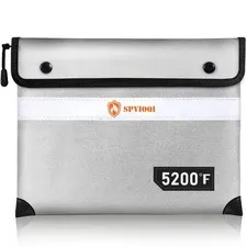 Fireproof Document Bag 5200F 14.2x11 Inch Waterproof 8 Layers Insulated Case