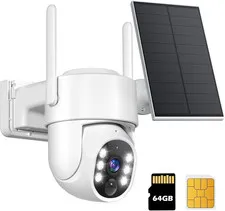 4G LTE Cellular Solar Security Cameras Wireless Outdoor, No Wifi Solar & Battery