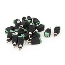 20pcs RCA Male Cap Screw Terminal Coaxial Cable Adapter Fitting