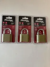 3 Master Lock 175D Resettable Combo Brass Padlock Steel Shackle 2in Lot Of 3 New