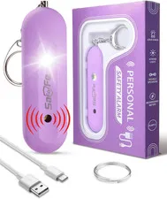 Personal Safety Alarm for Women - Waterproof Rechargeable Security Alarm - 140Db