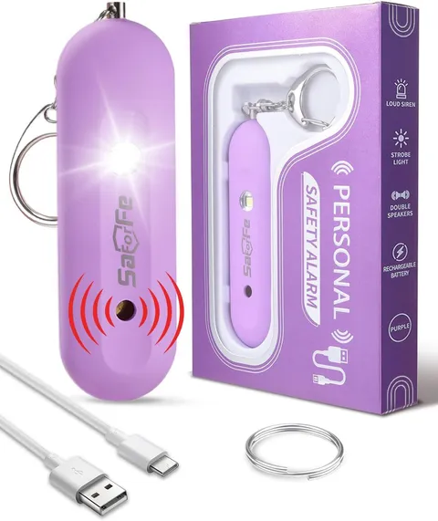 Personal Safety Alarm for Women - Waterproof Rechargeable Security Alarm - 140Db