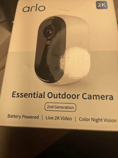 ARLO Essential Outdoor Security Camera 2K 2nd Generation Live Color Night Vision