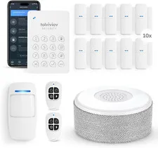 Alarm System for Home Security, Door Alarm Systems, App Alerts, 15Piece Kit, No 