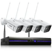 3MP WiFi Security Camera System with Floodlight Without Hard Drive, 2K Outdoo...
