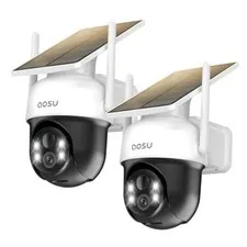 Solar Camera Outdoor Wireless for Home Surveillance,Fixed Solar Panel 2 Pack