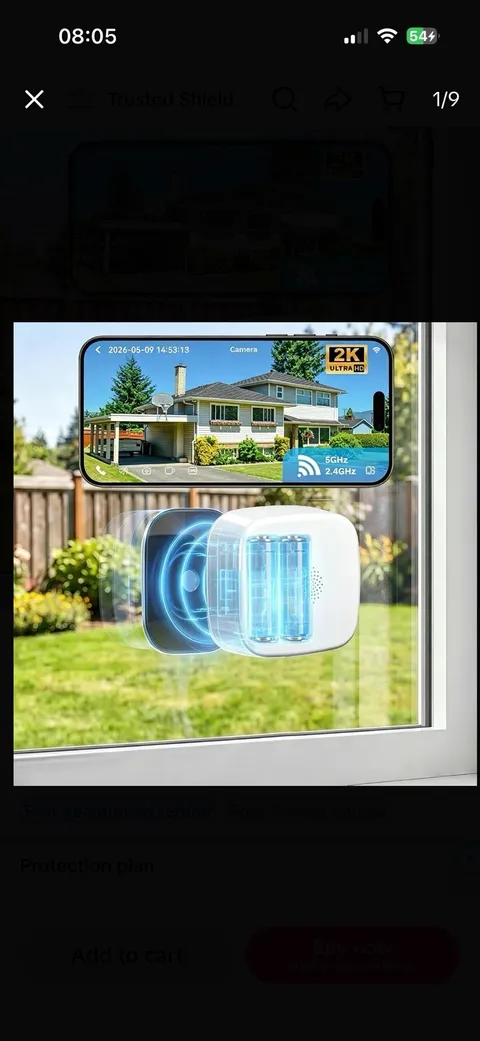 4MP 2.5K Window Security Cameras for Home, Wireless Magnetic