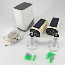 EufyCam 3, 2-Outdoor Wireless 4K Solar Powered Security Cameras w/ HomeBase 3