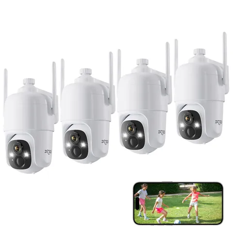 360° PTZ Security Cameras Wireless Outdoor WiFi, 2K Battery Powered Home Secu...