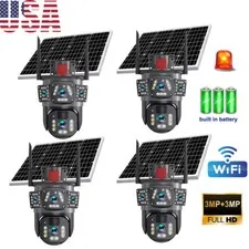 6MP Solar Battery Powered Wireless Security Camera System WiFi IP Outdoor Home 