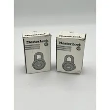 NIB Master Lock 1525 Combination Lock Set of 2 Silver Black Hardened Shackle