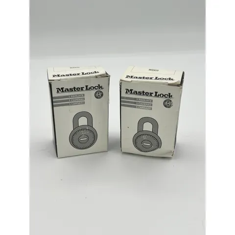 NIB Master Lock 1525 Combination Lock Set of 2 Silver Black Hardened Shackle