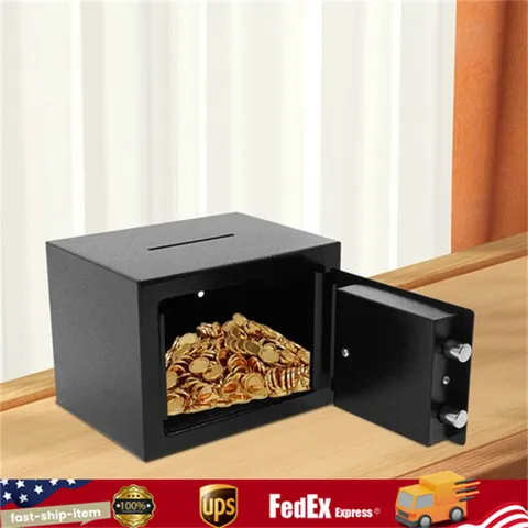 Small Secure Fireproof Steel Safe High Security Cash Money Safe Box 4.6L
