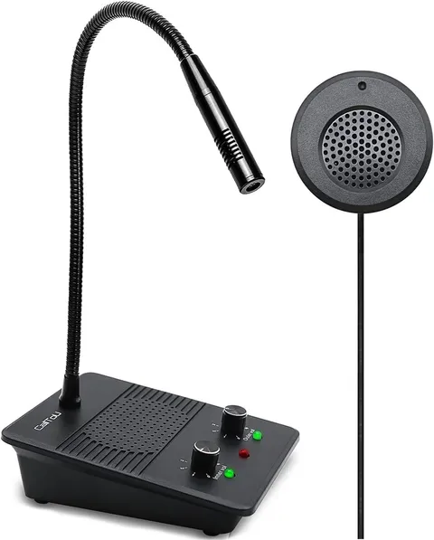 Window Speaker Intercom System,Dual Way Anti-Interference Intercommunication Mic
