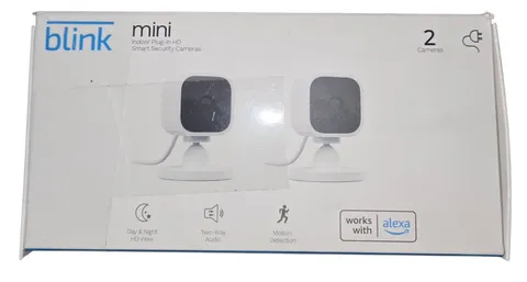 Blink Mini Indoor Plug-In HD Smart Security Camera - Pack of 2 BRAND NEW