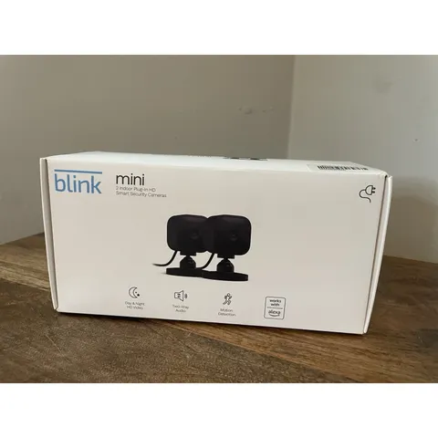 2 Pack Blink Mini 1080p WiFi Security Camera with Motion Detection Night Vision