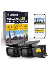 Vosker Vkx 4g Lte Solar Powered Outdoor Mobile Security Camera New 2 Pack