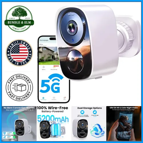 Outdoor Waterproof Security Camera with Free Cloud Storage & Long Battery Life