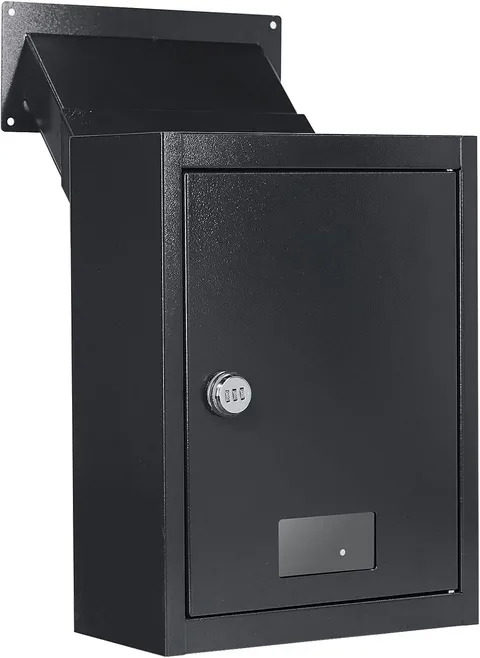 Through the Wall Drop Box Deposit Safe, 16.5" X 12.5" X 6" | Adjustable Chute De