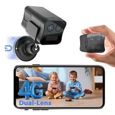 4G LTE Cellular Security Camera No WiFi, Portable 4G Magentic Surveillance Ca...