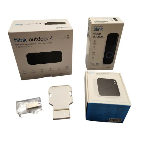 Blink Outdoor 4 Security Camera 3-Pack Doorbell Sync Module Black Home Security