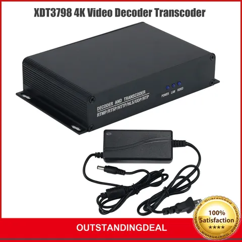XDT3798 4K Video Decoder H.265 Transcoder Surveillance Camera Live SRT Decoding