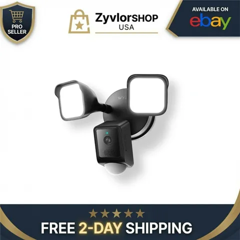 WYZE Floodlight Camera v2, 2K HD Outdoor Security Camera with Night Vision