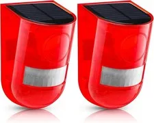 Eco-Friendly Solar Sound & Light Alarm - 4 Modes, 2 Pack for Home Security