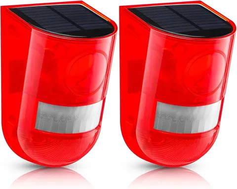 Eco-Friendly Solar Sound & Light Alarm - 4 Modes, 2 Pack for Home Security